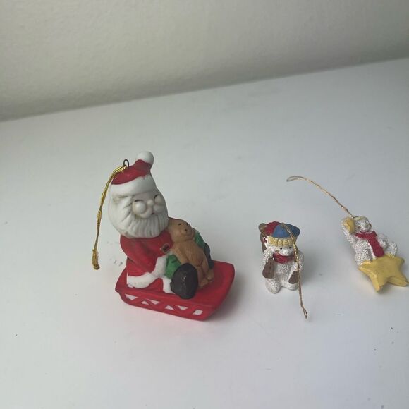 Vintage Christmas Tree ornaments  set of 3 - Picture 1 of 5